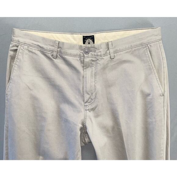 J Crew 'Broken In' Urban Slim Flat Front Chino Pants. Light Gray, Men's 34X30. - Picture 6 of 9